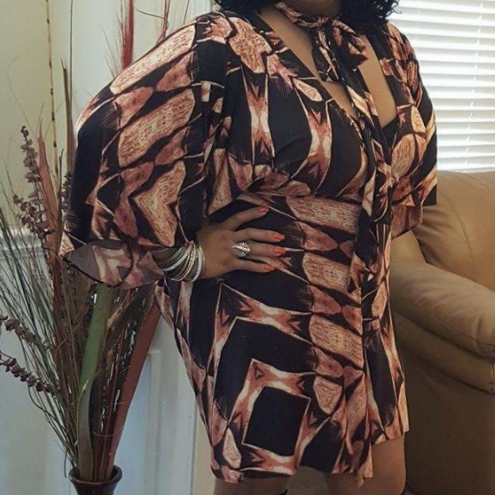 Bat sleeve sexy dress
